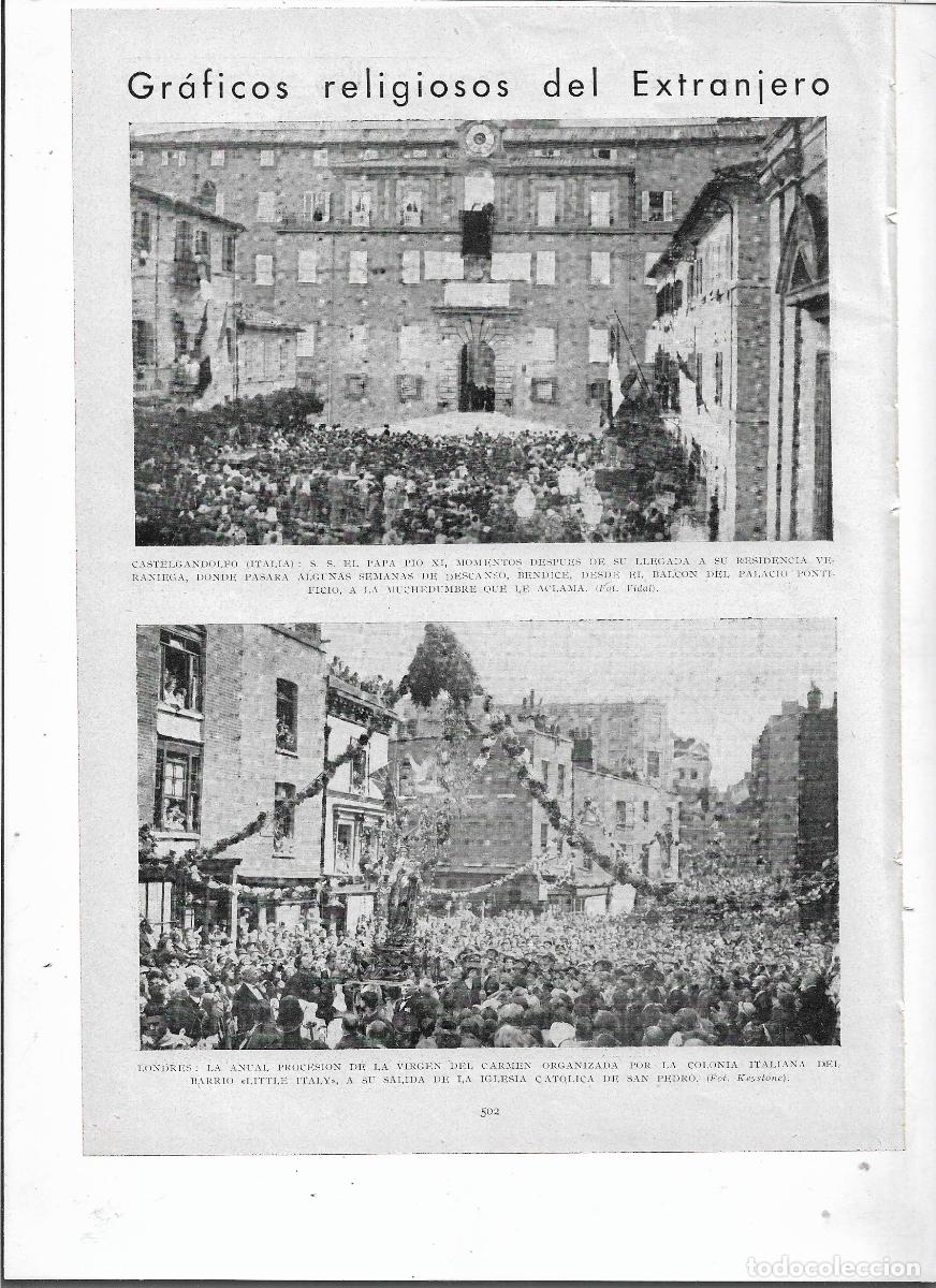 Coleccionismo: A&Ntilde;O 1935 RECORTE PRENSA LONDRES ANUAL PROCESION VIRGEN DEL CARMEN COLONIA ITALIANA LITTLE ITALY