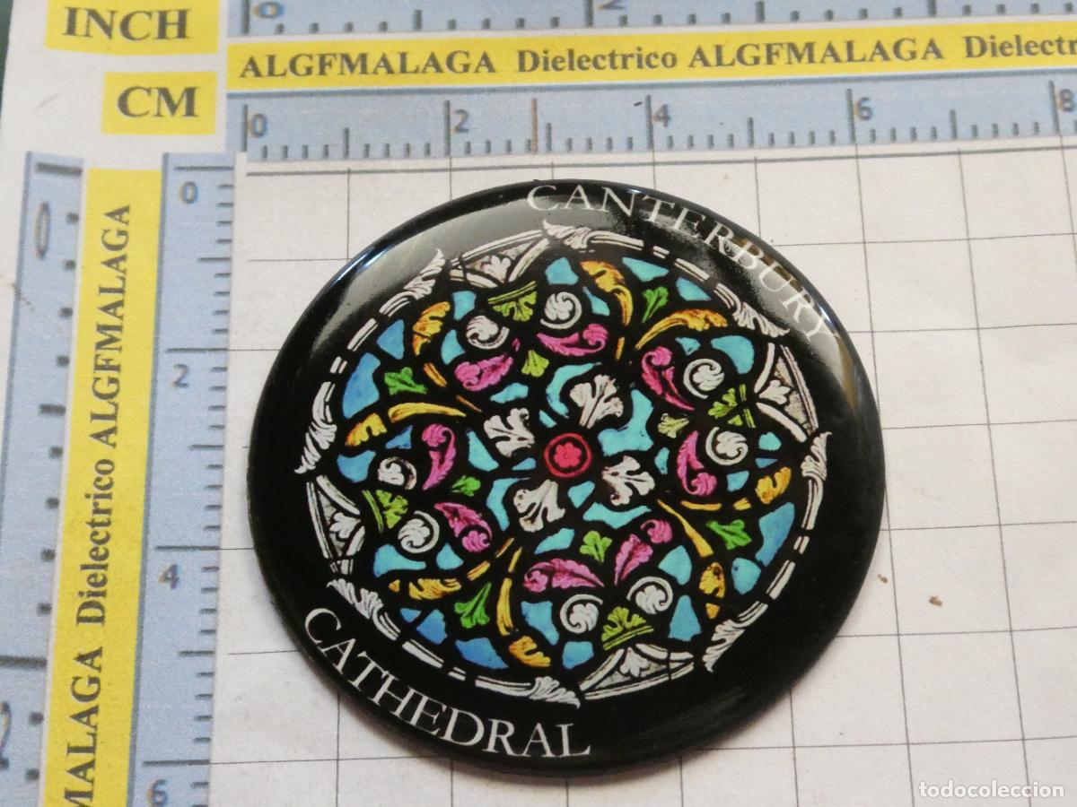 Coleccionismo: IM&Aacute;N DE NEVERA. SOUVENIR RECUERDO. CANTERBURY CATHEDRAL INGLATERRA VIDRIERA