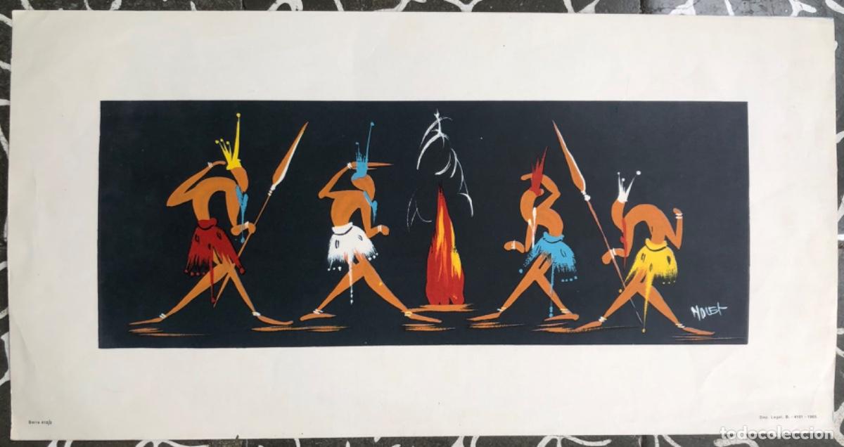 Coleccionismo: REPRODUCCI&Oacute;N de un Dibujo de inspiraci&oacute;n africana (NOUET) - Medidas: 41,5 cm x 21,5 cm