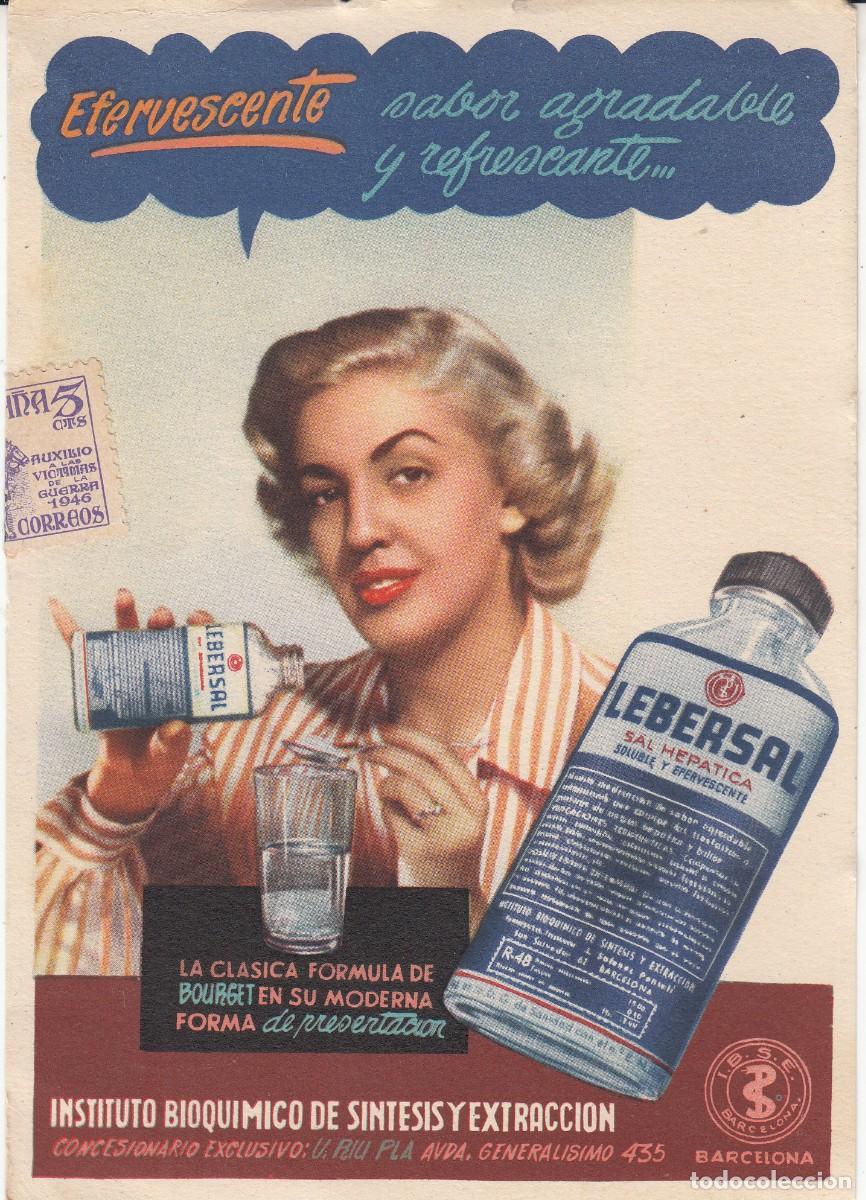 Coleccionismo: A&Ntilde;OS 50 -PUBLICIDAD FARMACIA - LEBERSAL - SAL DE BOURGET
