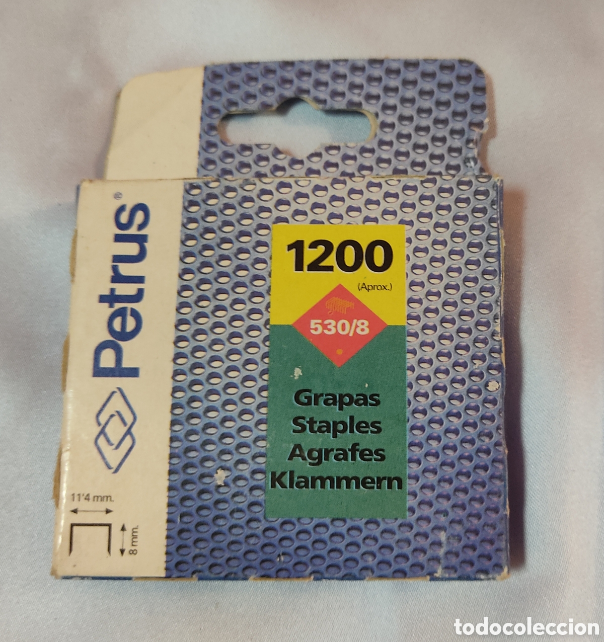Coleccionismo: Caja de grapas Petrus 530/8, en su embalaje original