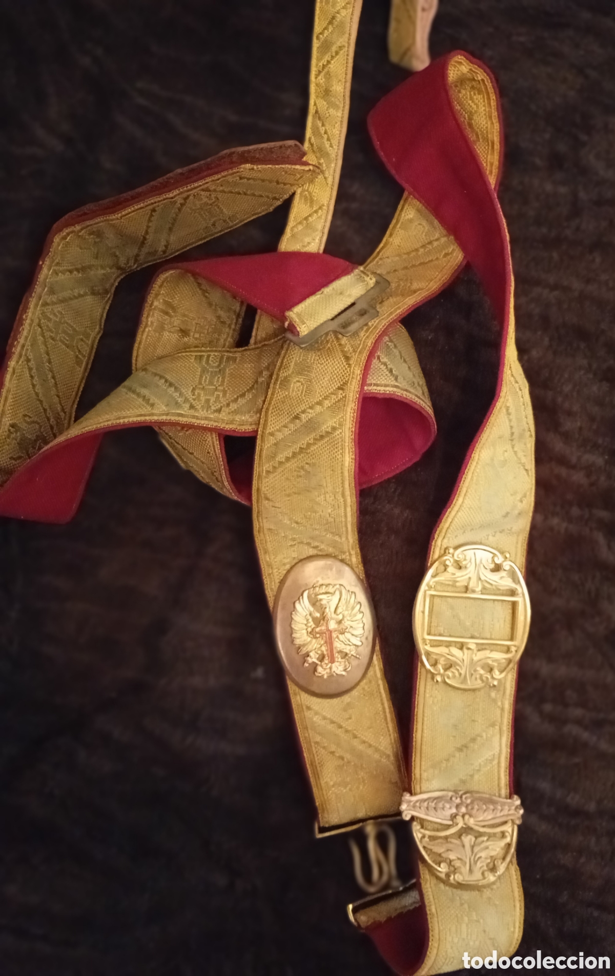 Coleccionismo: Antiguo cintur&oacute;n militar de gala Franco - Foto 2