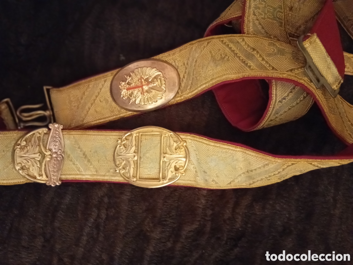 Coleccionismo: Antiguo cintur&oacute;n militar de gala Franco - Foto 3