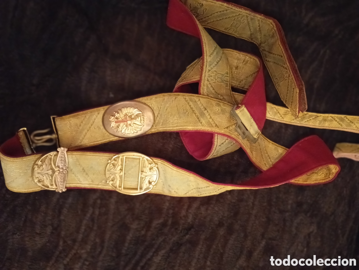 Coleccionismo: Antiguo cintur&oacute;n militar de gala Franco - Foto 1