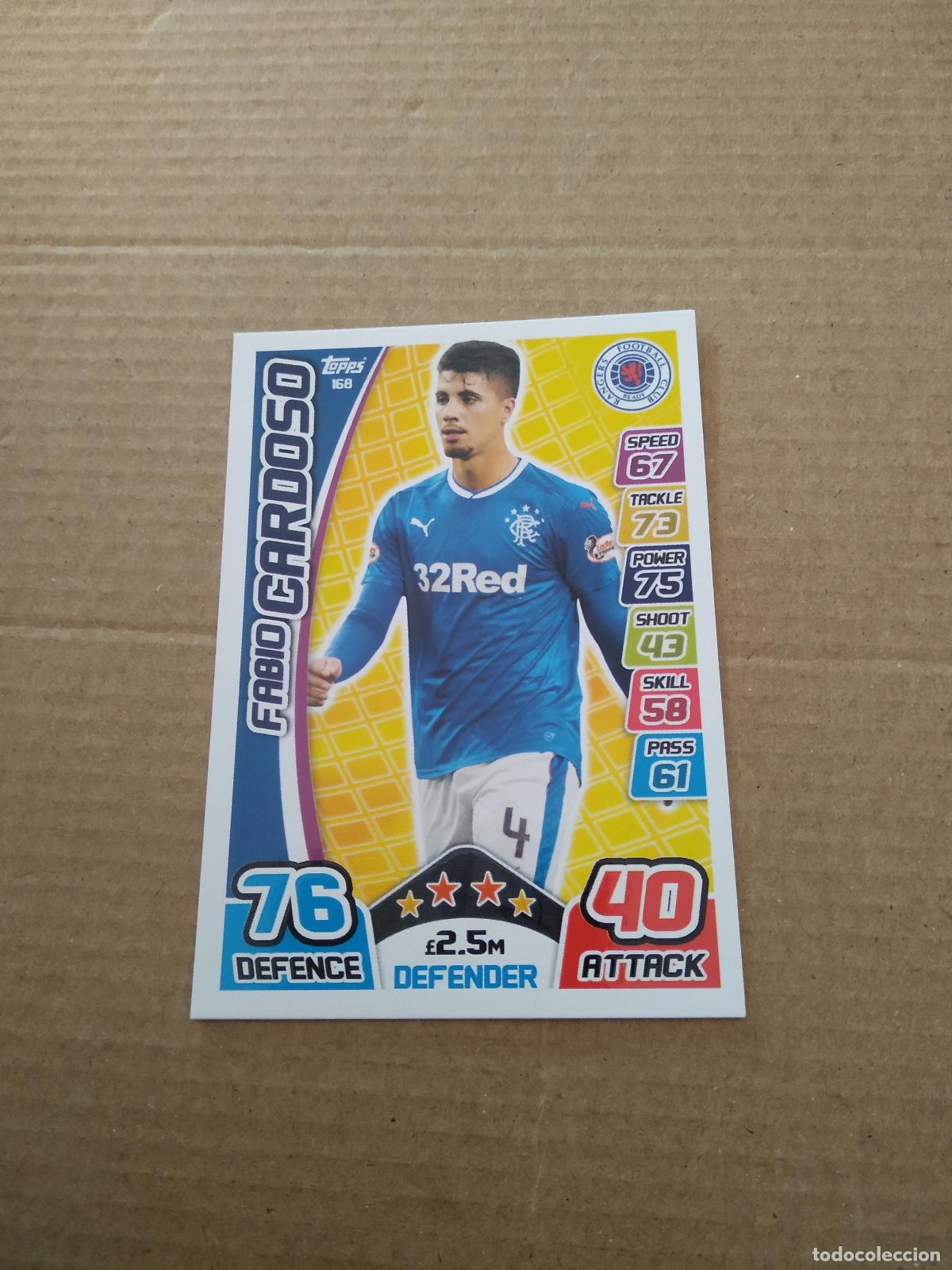 Coleccionismo: 168 FABIO CARDOSO RANGERS CROMO LIGA ESCOCIA 17-18 Topps SPFL 2017-2018. Match Attax