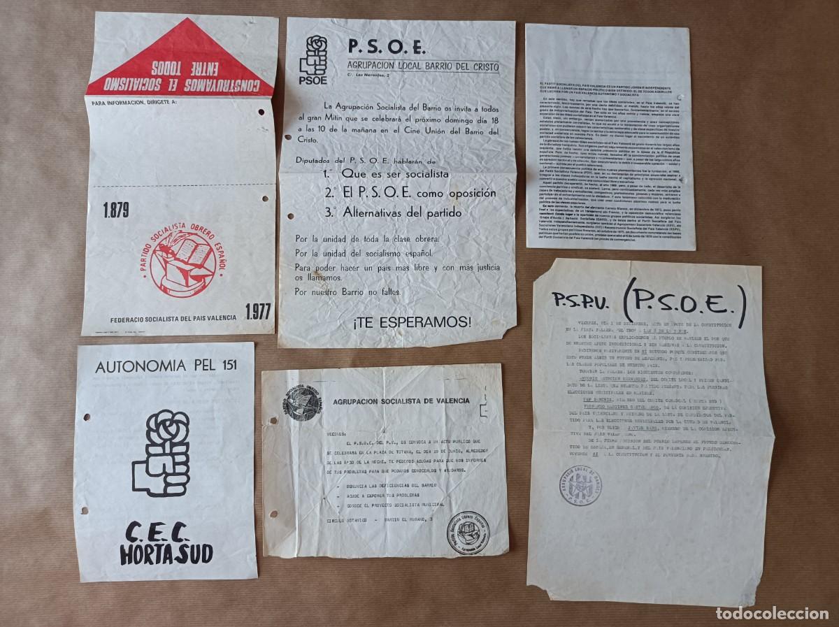 Coleccionismo: PUBLICIDAD, PROGRAMAS, PROPAGANDA ELECTORAL PSOE AGRUPACI&Oacute;N SOCIALISTA DE VALENCIA A&Ntilde;OS 70