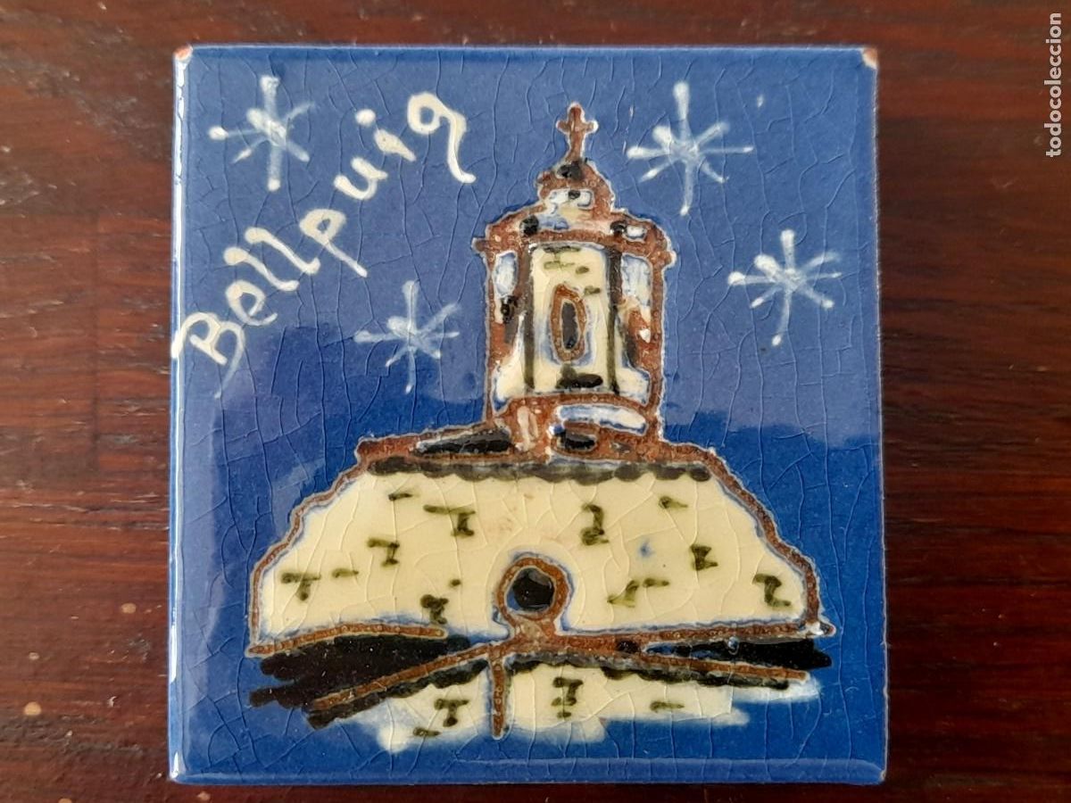 Coleccionismo: Iman de ceramica vidriada de Bellpiuig iglesia de Sant Nicolau