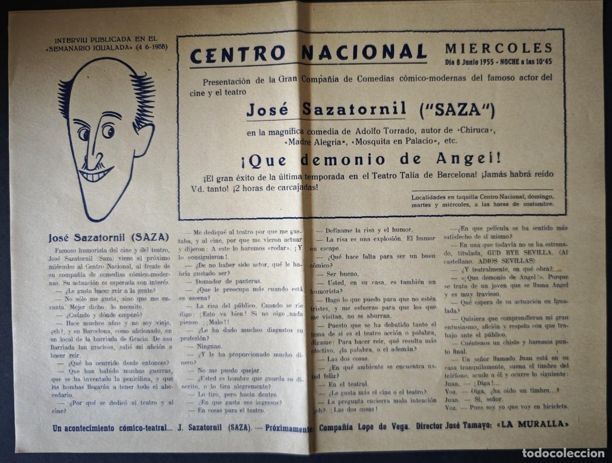 Coleccionismo: TEATRO CENTRO NACIONAL - IGUALADA - Foto 1