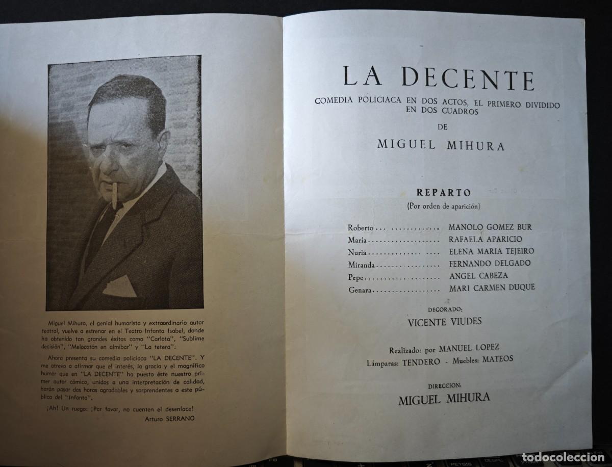 Coleccionismo: TESTRO INFANTA ISABEL- MADRID- LA DECENTE - Foto 2