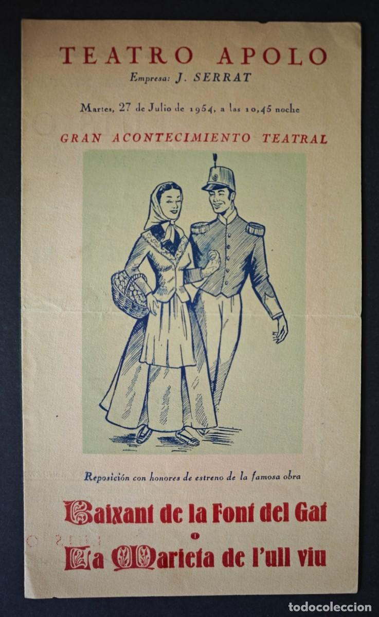 Coleccionismo: TEATRO APOLO - BARCELONA- 2 PROGRAMAS - Foto 2