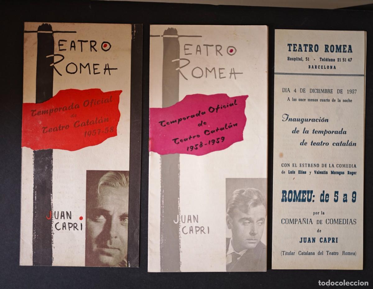 Coleccionismo: TEATRO ROMEA - BARCELONA - LOTE DE 9 PROGRAMAS - Foto 2