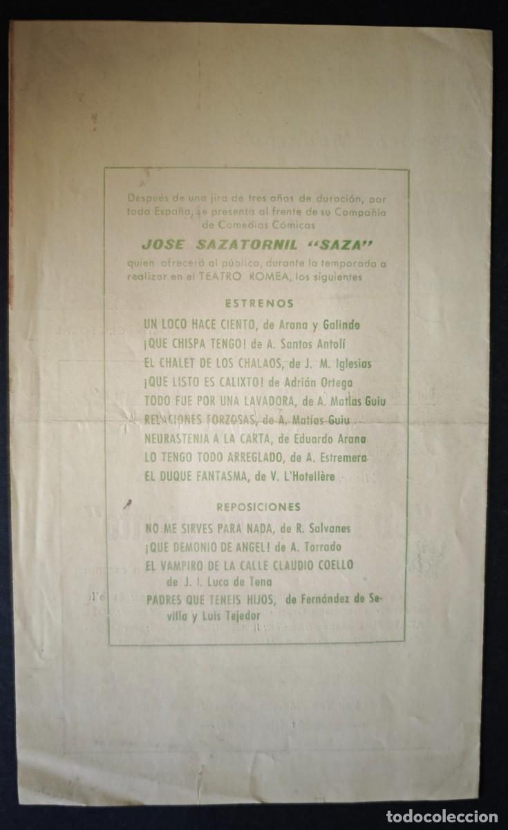 Coleccionismo: TEATRO ROMEA - BARCELONA - LOTE DE 9 PROGRAMAS - Foto 6