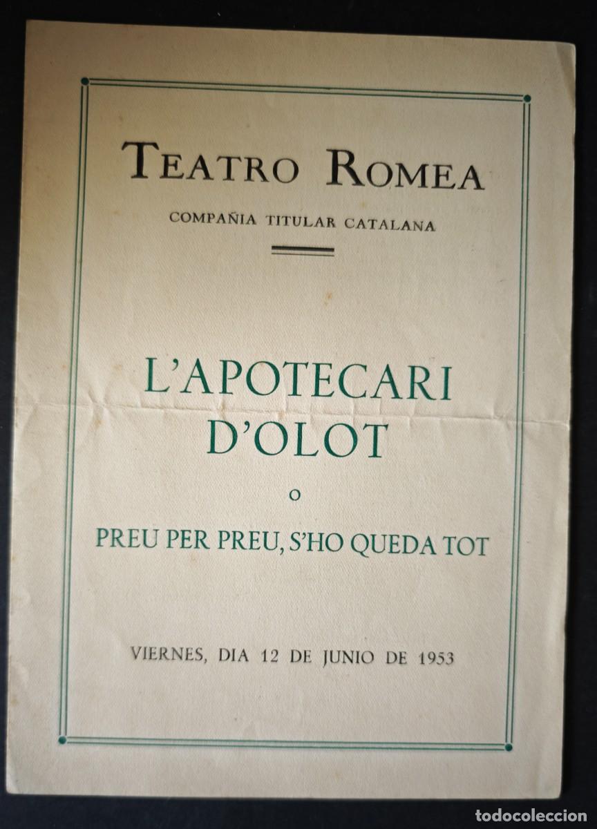 Coleccionismo: TEATRO ROMEA - BARCELONA - LOTE DE 9 PROGRAMAS - Foto 15