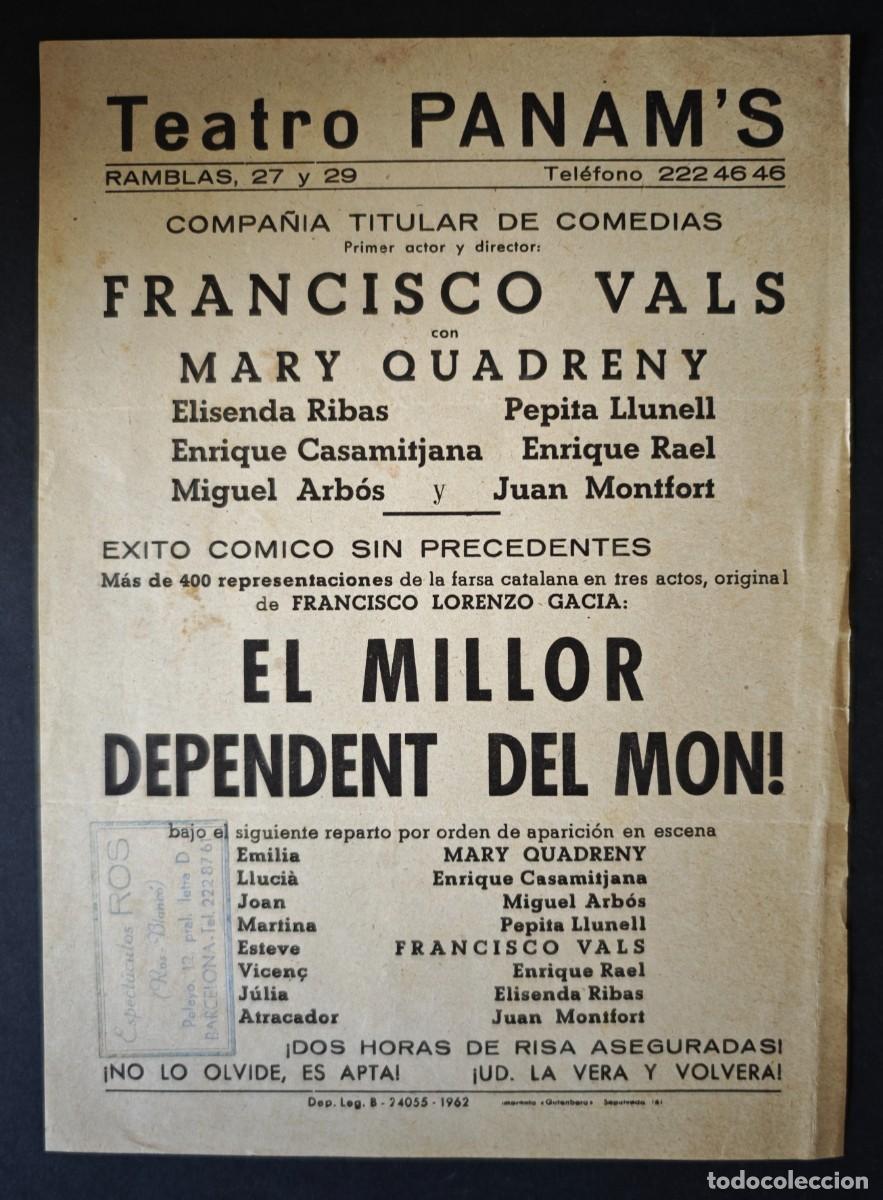 Coleccionismo: TEATRO PANAMS - BARCELONA - Foto 1