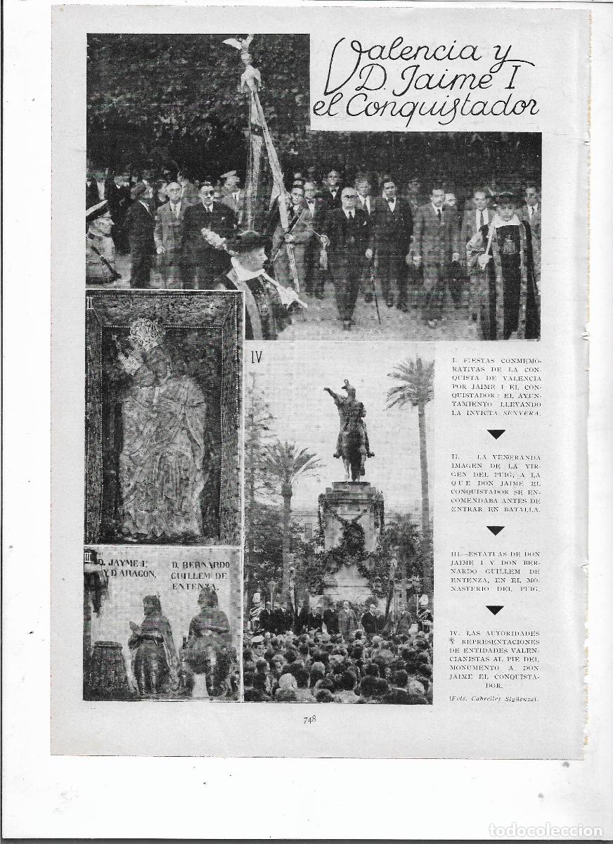 Sammelleidenschaft Papier: A&Ntilde;O 1935 RECORTE PRENSA VALENCIA DON JAIME I EL CONQUISTADOR FIESTAS SENYERA VIRGEN DEL PUIG ESTATUA