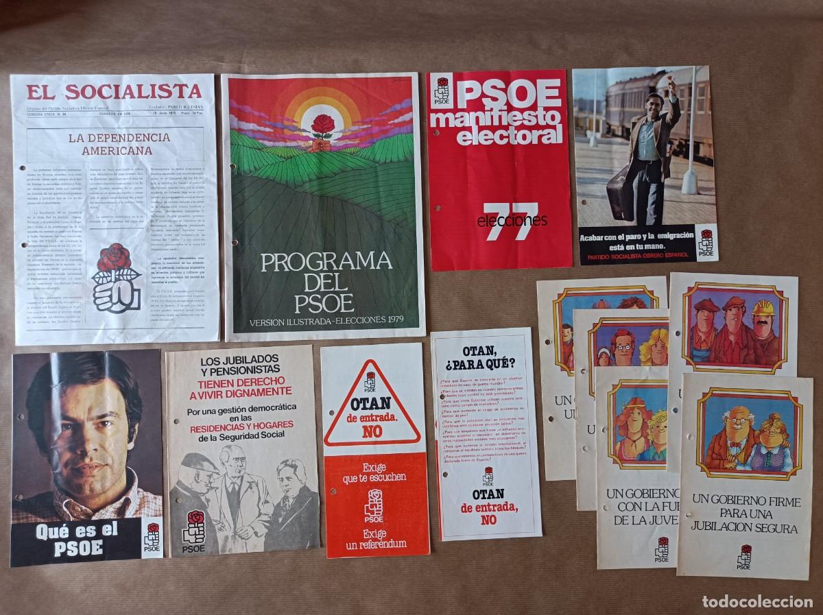 Coleccionismo: PUBLICIDAD, PROGRAMAS, PROPAGANDA ELECTORAL PSOE A&Ntilde;OS 70 y 80