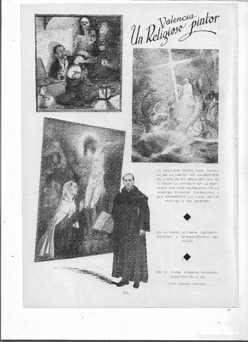 Coleccionismo: A&Ntilde;O 1935 RECORTE PRENSA VALENCIA PINTURA PINTOR FRAY ANGELICO DE LA VIRGEN DEL CARMEN OBRAS
