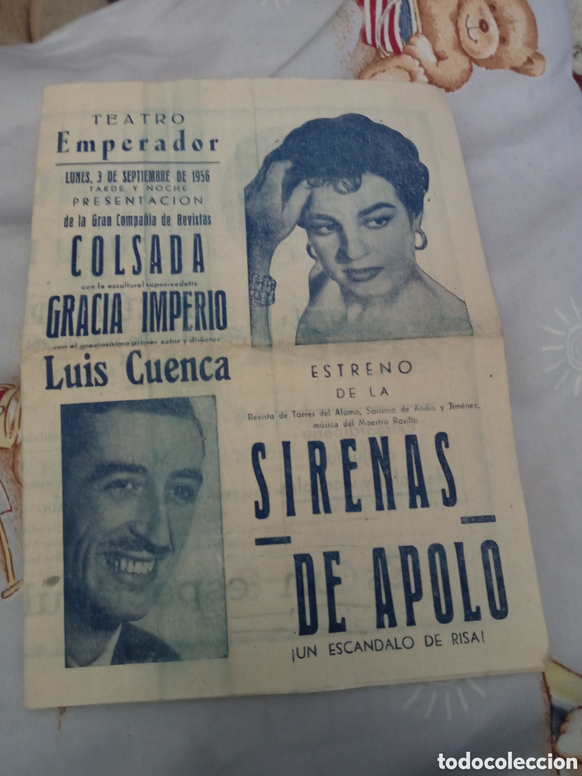 Collezionismo: Programa Teatro Emperador de 1956, Sirenas Del Apolo.