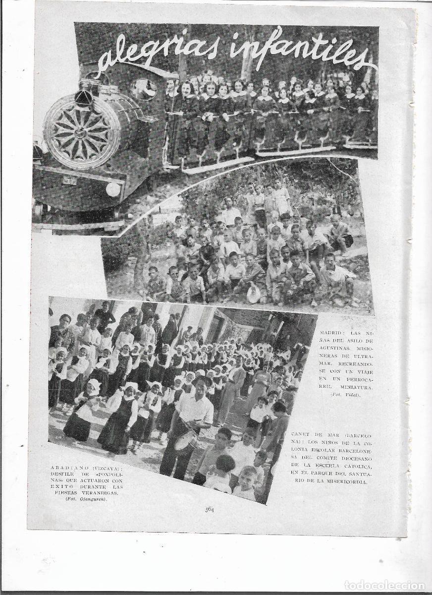 Coleccionismo: 1935 RECORTE PRENSA MADRID NI&Ntilde;AS ASILO AGUSTINAS MISIONERAS DE ULTRAMAR VIAJE FERROCARRIL MINIATURA