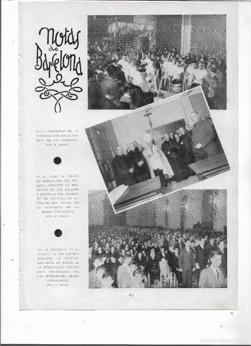 Collectionnisme: A&Ntilde;O 1935 RECORTE PRENSA BARCELONA PROCESION DE LA PURISIMA EN EL CLAUSTRO DE LA CATEDRAL
