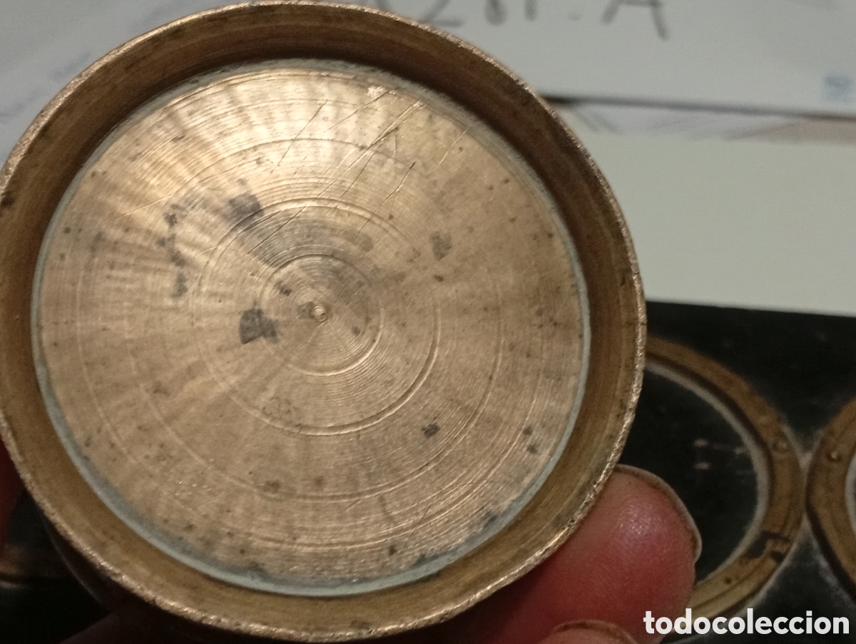 Coleccionismo: Tintero soporte de madera y una pieza bronce - Foto 4