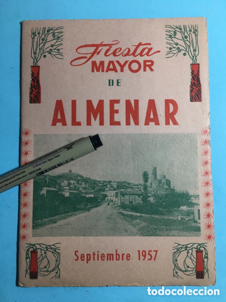 Sammelleidenschaft Papier: 1957 SEPTIEMBRE PROGRAMA DE FIESTA MAYOR DE ALMENAR - GRAN PLANO ESQUEM&Aacute;TICO CALLES DE LLEIDA