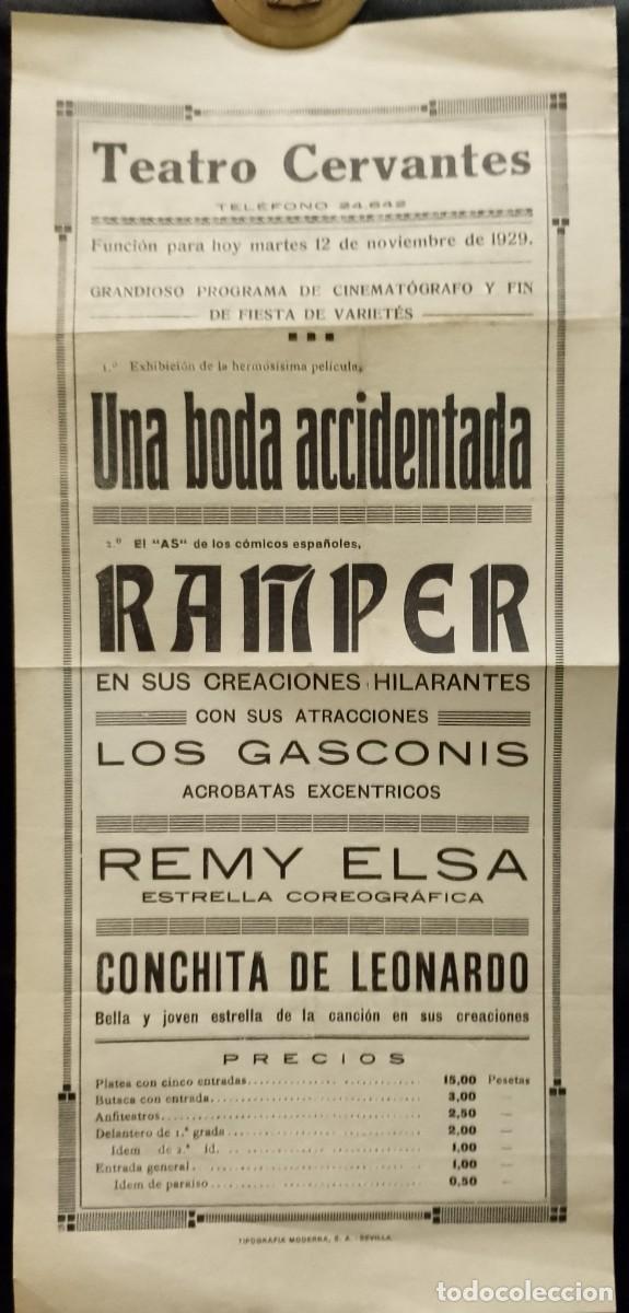Coleccionismo: Programa Cartaz Teatro 1929 Teatro Cervantes &rdquo;Sevilha&rdquo;