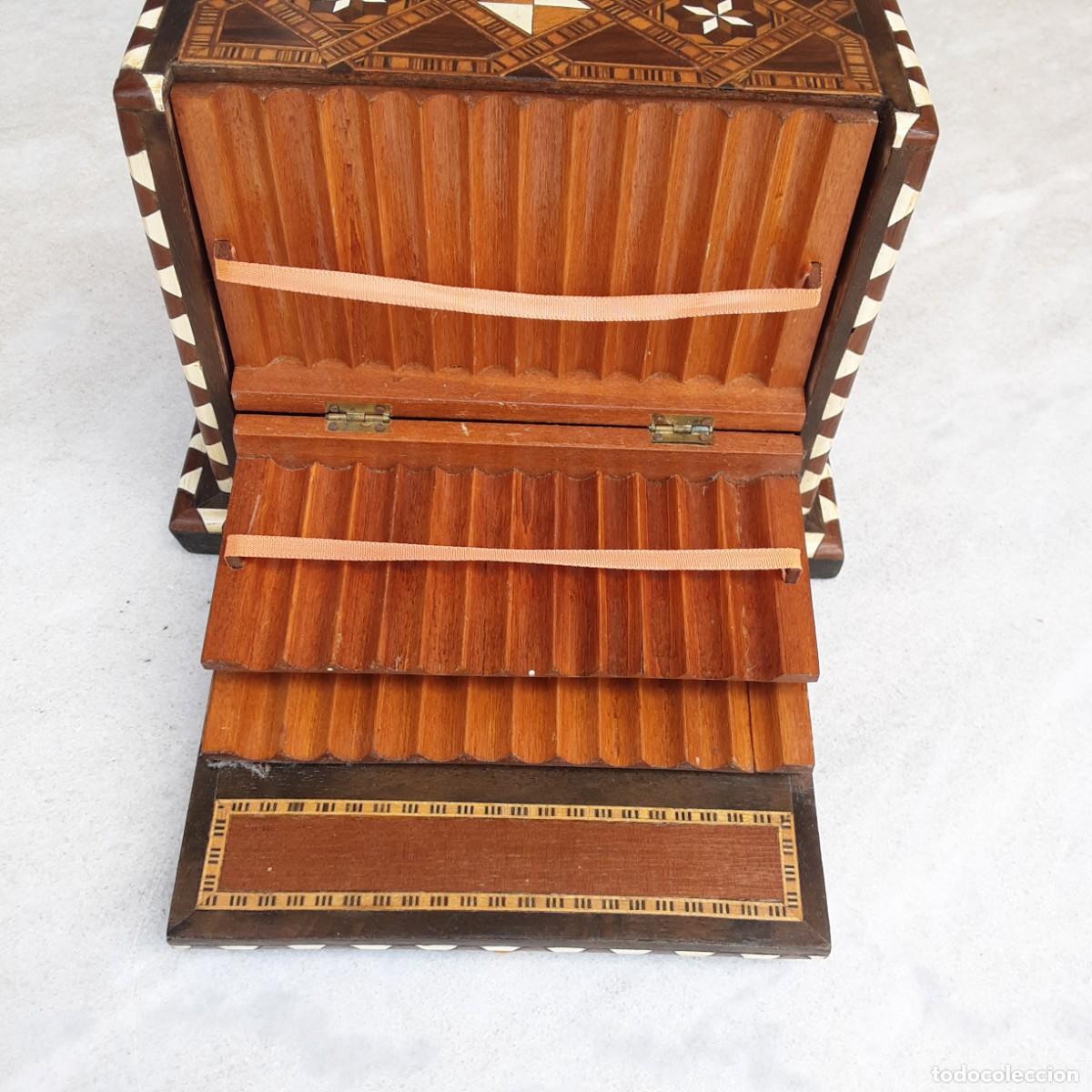 Coleccionismo: Caja cigarrera con marqueteria - Foto 5