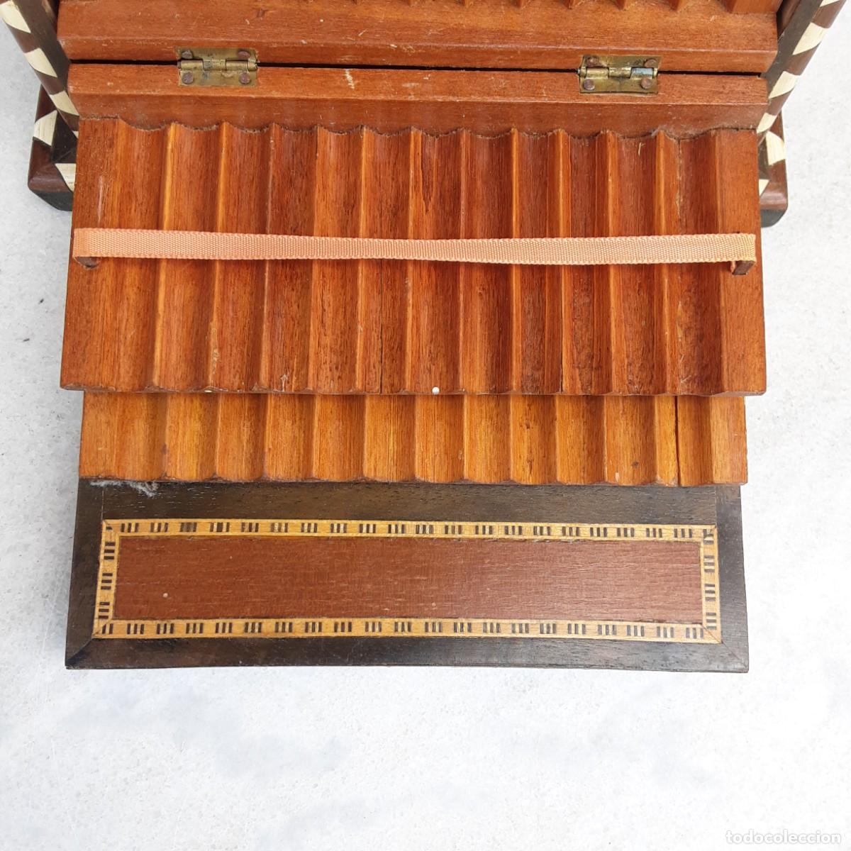 Coleccionismo: Caja cigarrera con marqueteria - Foto 6