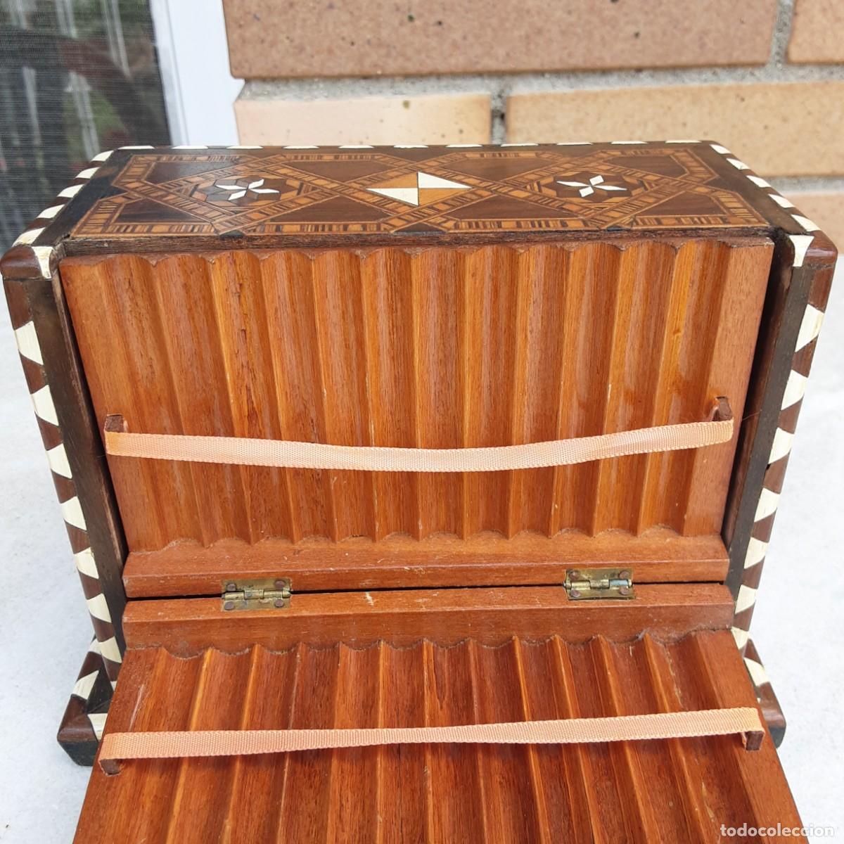 Coleccionismo: Caja cigarrera con marqueteria - Foto 7