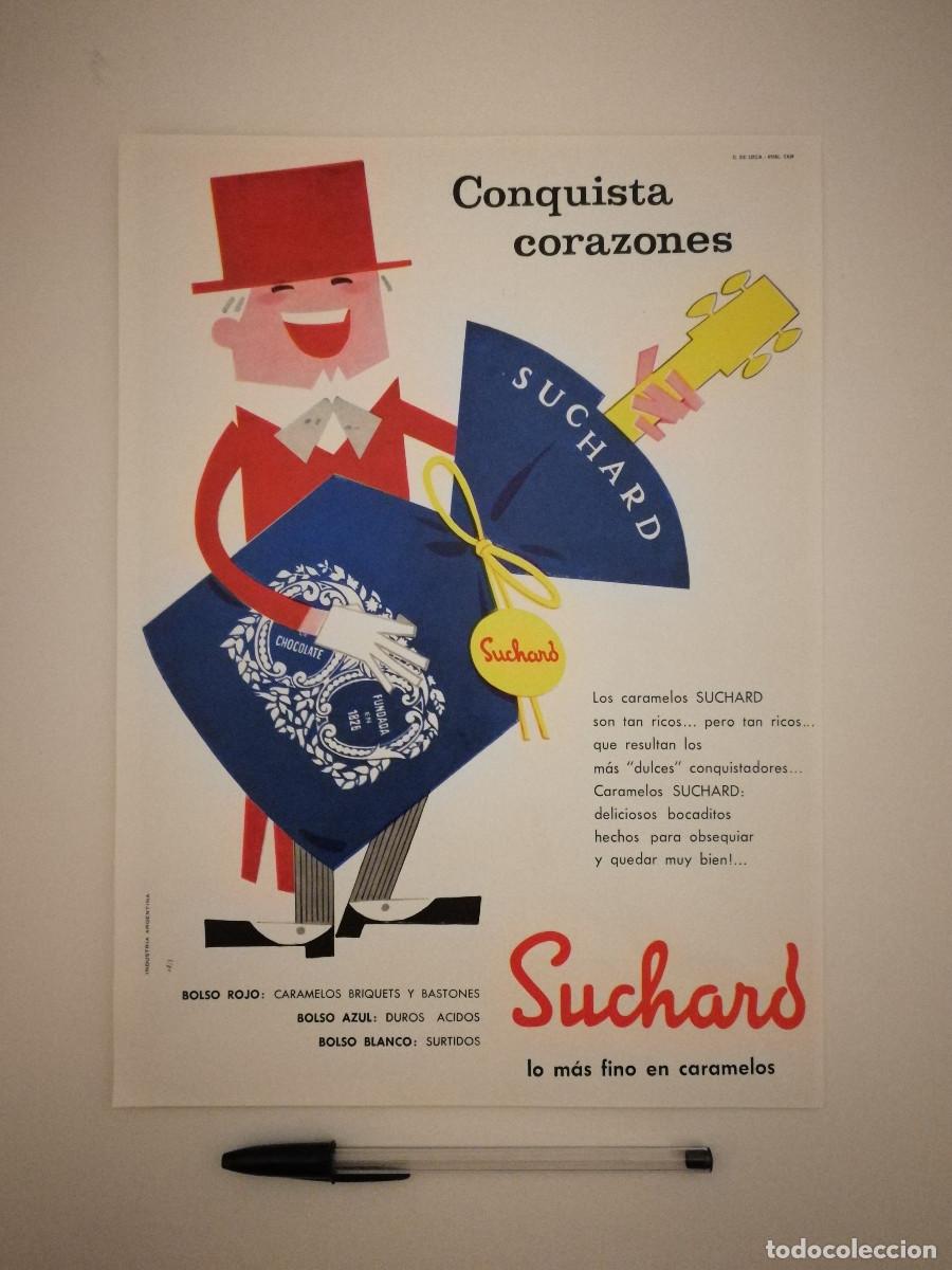 Coleccionismo: ANTIGUO ANUNCIO ENCARTONADO -A4- SUCHARD CARAMELO DULCES - PUBLICIDAD - A&Ntilde;O 1958
