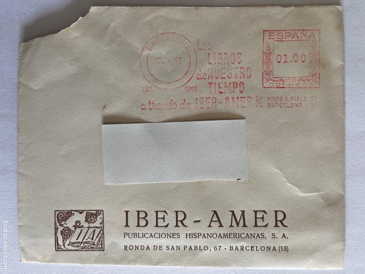 Coleccionismo: SOBRE. Iber - Amer. Publicaciones hispanoamericanas. Barcelona. 1962
