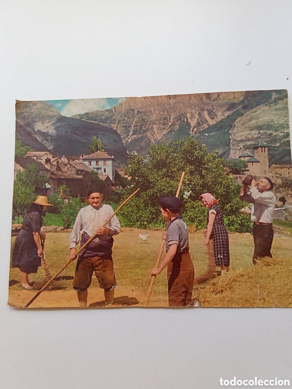 Collezionismo: LAMINA.ANTIGUA ..AGRICULTORES .TRILLA