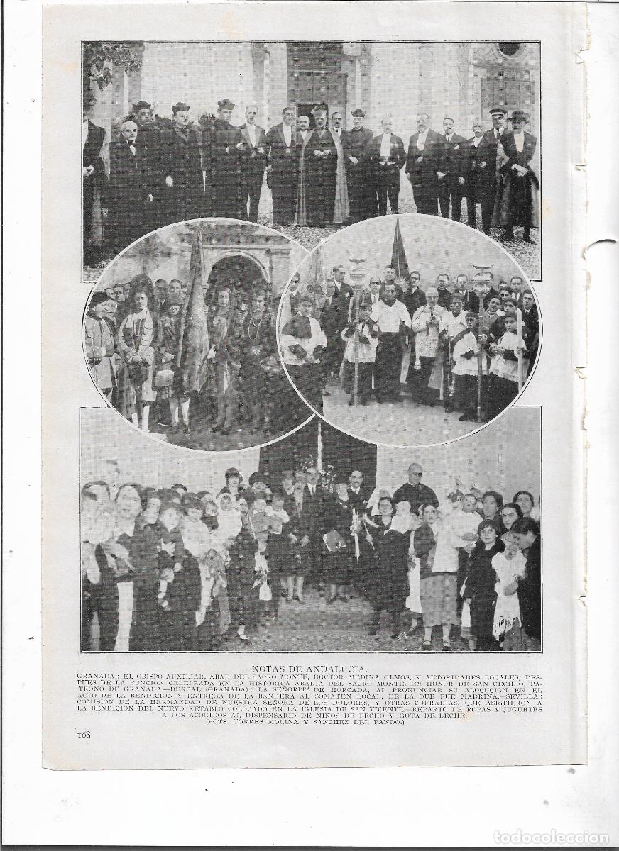 Sammelleidenschaft Papier: A&Ntilde;O 1928 RECORTE PRENSA DURCAL GRANADA BENDICION ENTREGA BANDERA AL SOMATEN SE&Ntilde;ORITA DE HORCADA