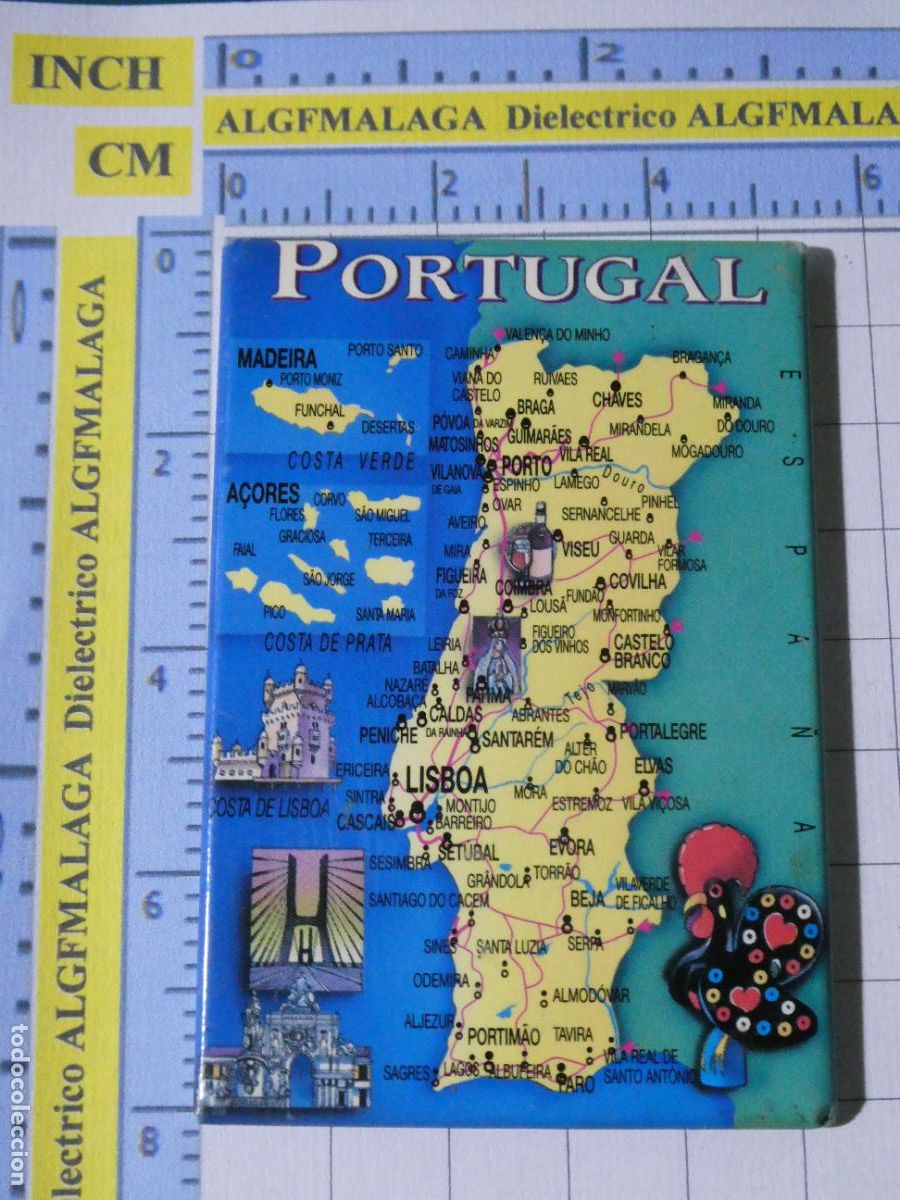 Sammeln: IM&Aacute;N DE NEVERA. SOUVENIR RECUERDO. MAPA PLANO DE PORTUGAL