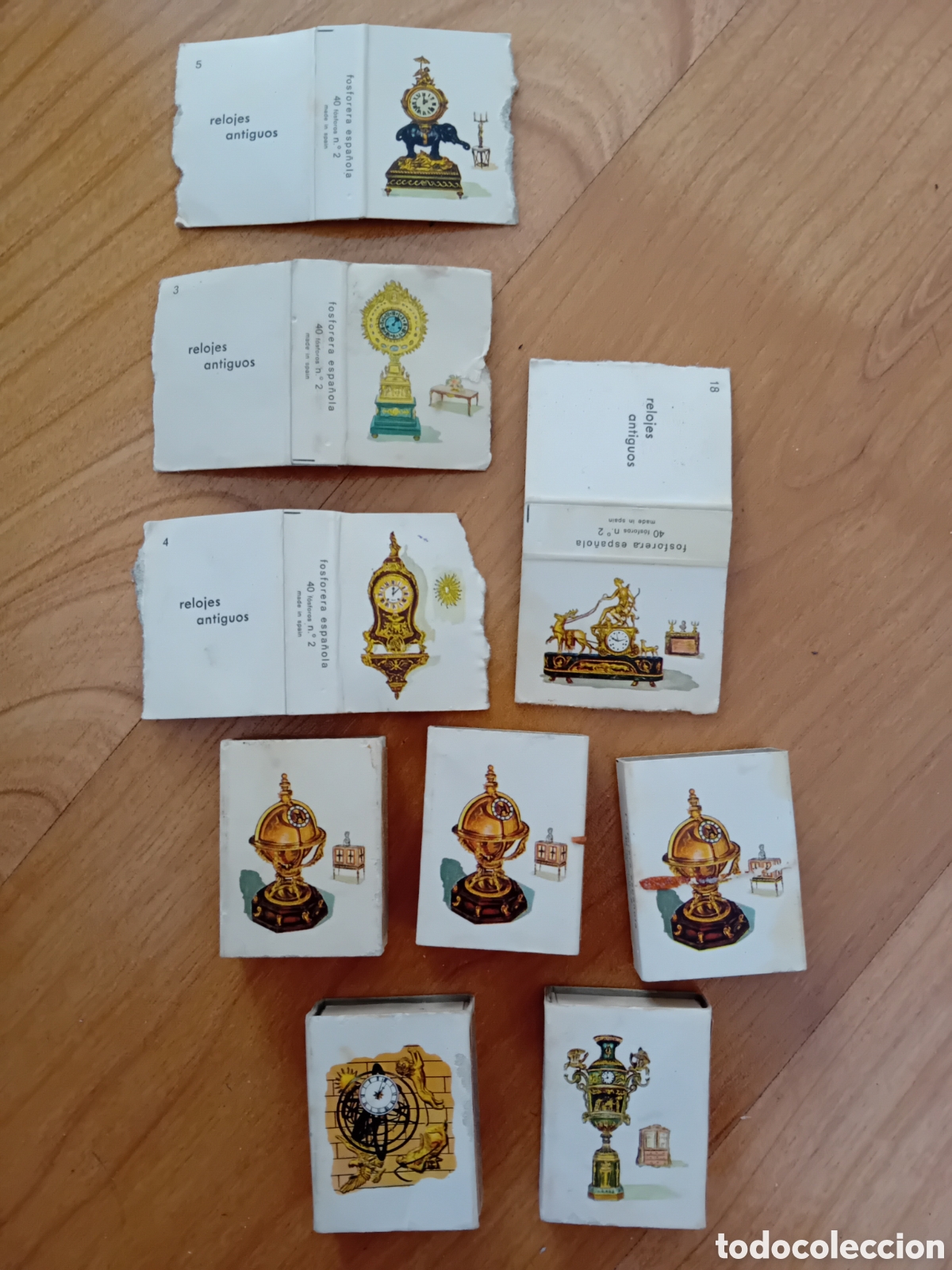 Collectionnisme: LOTE 9 CAJAS CERILLAS RELOJES ANTIGUOS. FOSFORERA ESPA&Ntilde;OLA