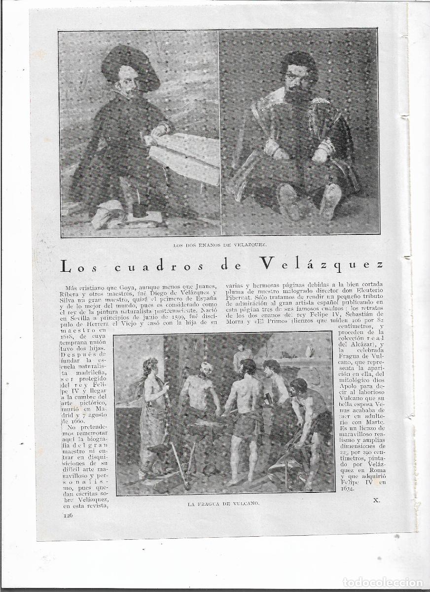 Coleccionismo: A&Ntilde;O 1928 RECORTE PRENSA PINTURA LOS CUADROS DE VELAZQUEZ LOS DOS ENANOS LA FRAGUA DE VULCANO