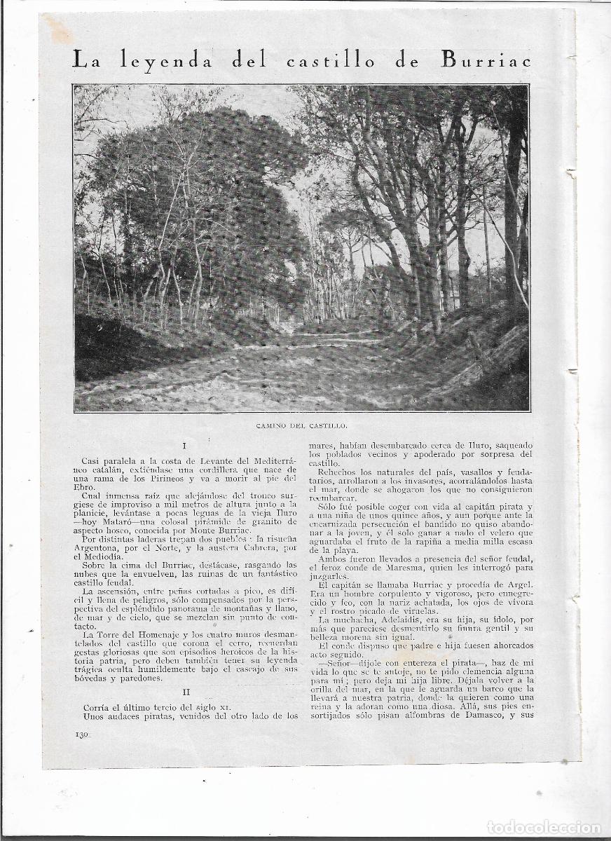 Coleccionismo: A&Ntilde;O 1928 RECORTE PRENSA LEYENDA DEL CASTILLO DE BURRIAC LLEGENDA CASTELL