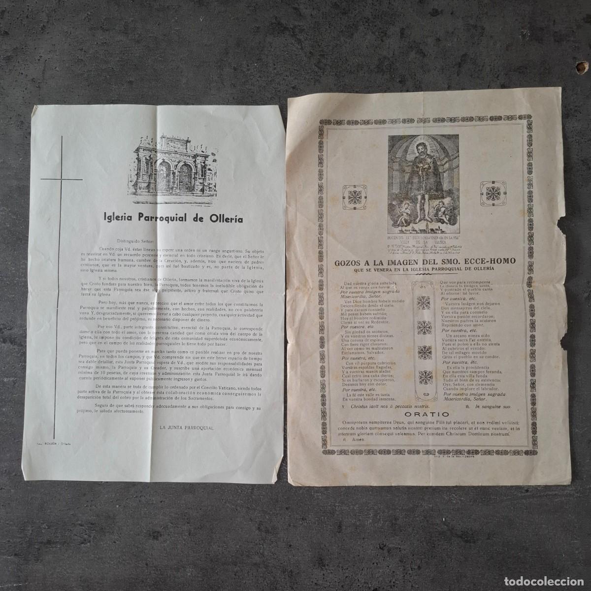 Collecting paper: Gozos a la imagen del Smo. Ecce-Homo que se venera en la Iglesia de Olleria - 1940