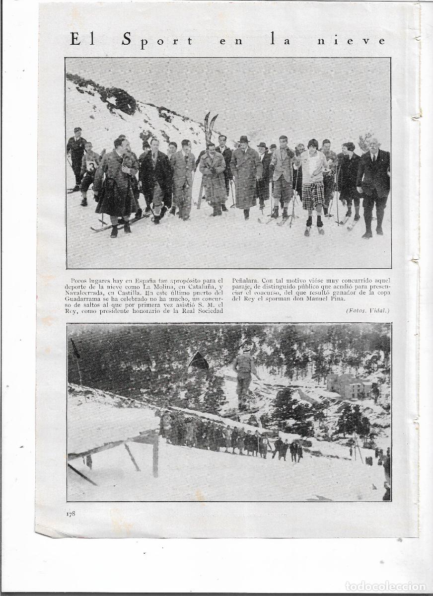Coleccionismo: A&Ntilde;O 1928 RECORTE PRENSA DEPORTES NIEVE PUERTO GUADARRAMA CONCURSO SALTO ESQUI GANADOR MANUEL PINA