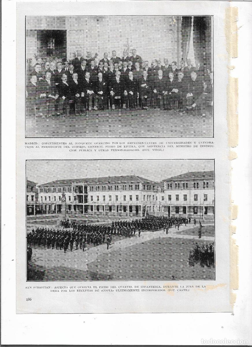Coleccionismo: A&Ntilde;O 1928 RECORTE PRENSA SAN SEBASTIAN CUARTEL INFANTERIA JURA DE BANDERA RECLUTAS DE CUOTA