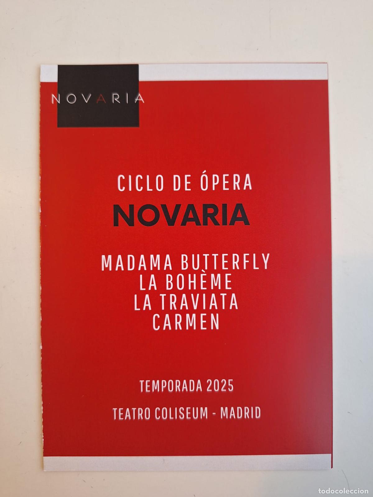 Coleccionismo: Folleto Ciclo de &Oacute;pera Novaria Teatro Coliseum Madrid Temporada 2025