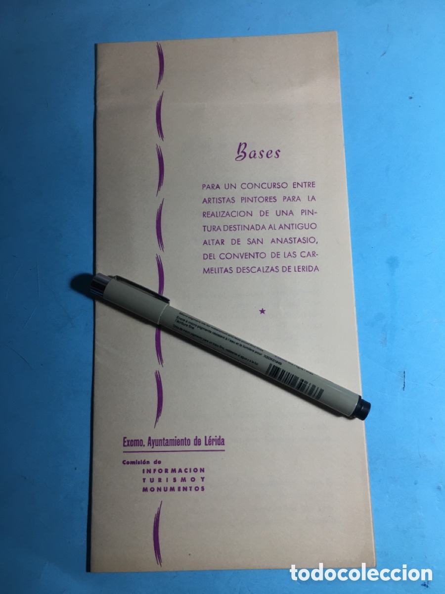 Coleccionismo: 1962 LLEIDA BASES CONCURSO PINTURA PARA ANTIGUO ALTAR SAN ANASTASIO CONVENTO CARMELITAS DESCALZAS