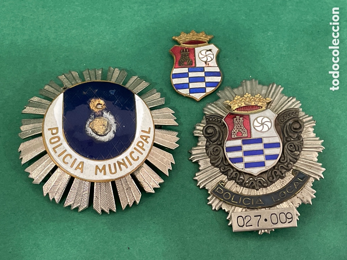 Coleccionismo: ANTIGUAS PLACAS DE POLIC&Iacute;A LOCAL MOLINA DE SEGURA*MURCIA*,VER FOTOS