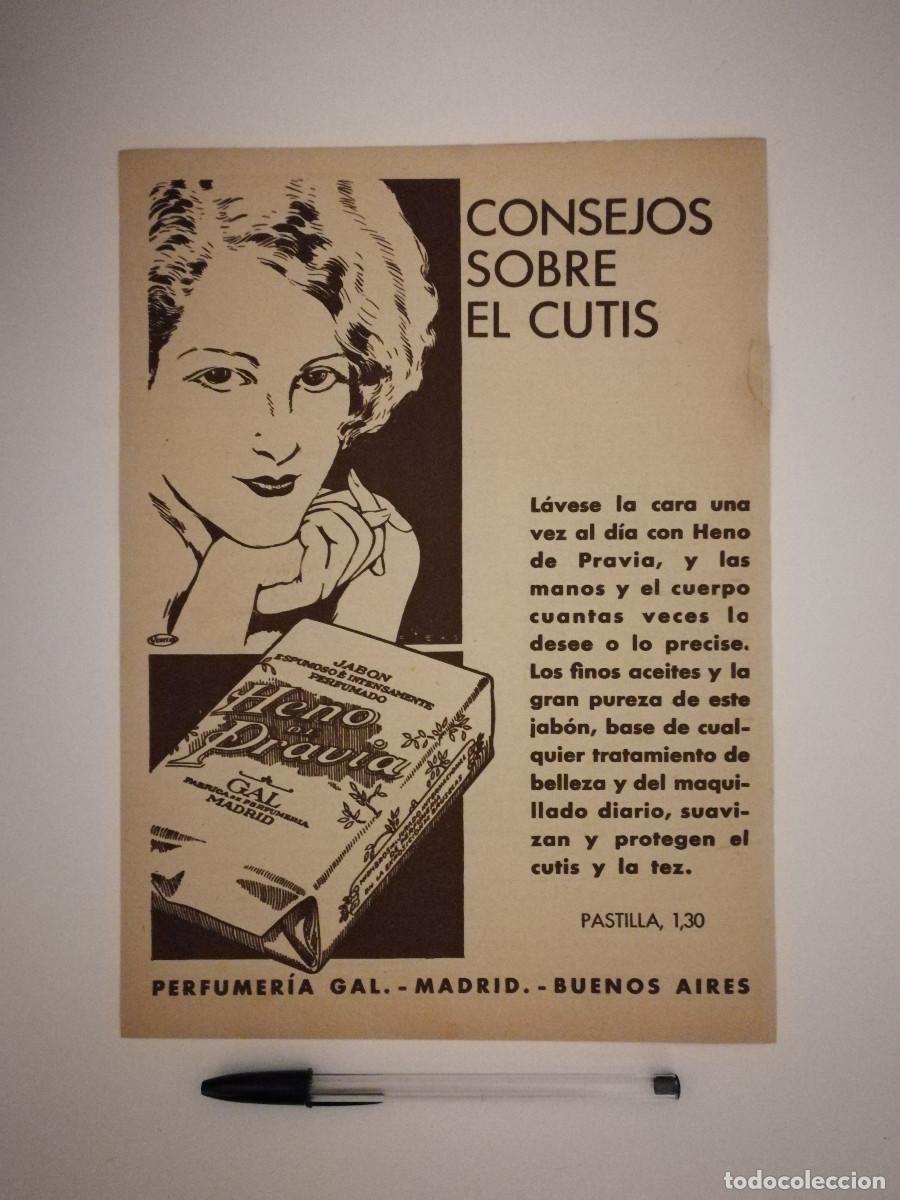 Coleccionismo: ANTIGUO ANUNCIO ACARTONADO -A4- HENO DE PRAVIA JABON - LAMINA - CONSEJOS SOBRE EL CUTIS - PUBLICIDAD