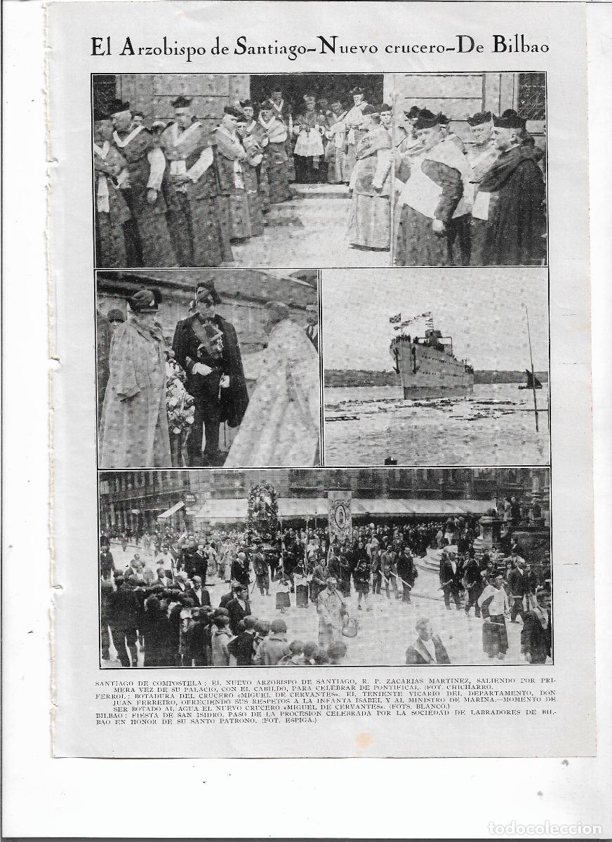 Coleccionismo: A&Ntilde;O 1928 RECORTE PRENSA FERROL BOTADURA DEL CRUCERO MIGUEL DE CERVANTES BARCO