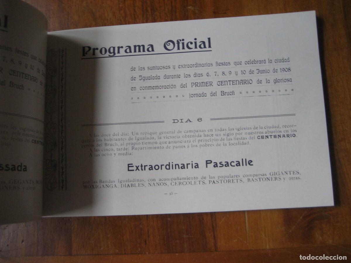 Coleccionismo: Igualada . Centenari de la jornada del Bruch 1908 publicidad programa ilustrado - Foto 7
