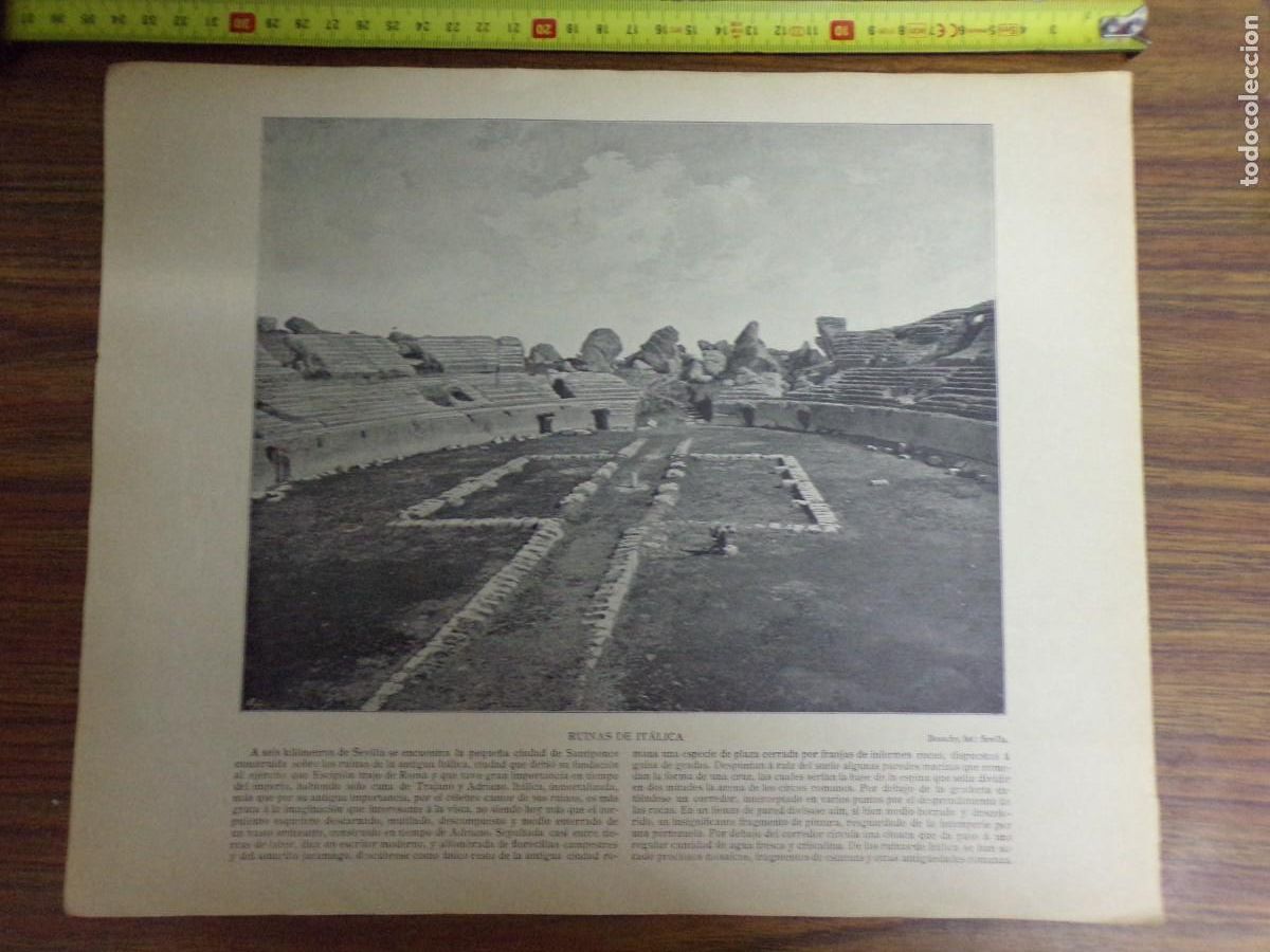 Collezionismo: lamina antigua a dos caras. casas consistoriales, sevilla/ ruinas de it&aacute;lica