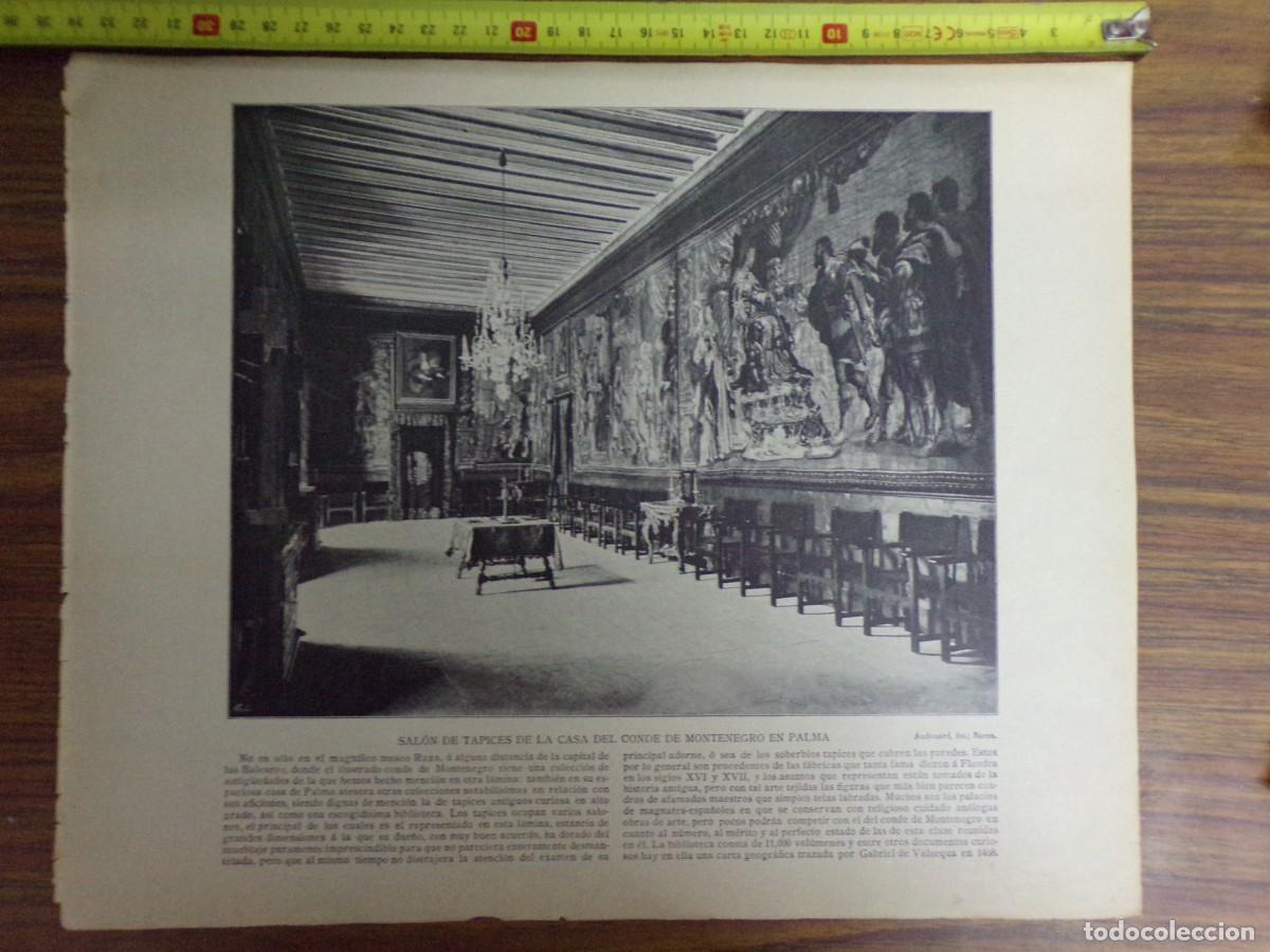 Collecting paper: lamina antigua dos caras. muralla de palma mallorca/ sal&oacute;n de tapices del conde de montenegro, palma