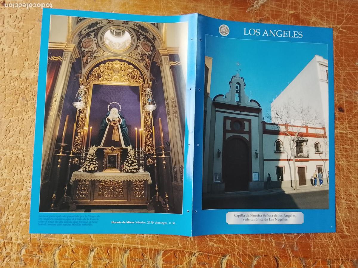 Sammelleidenschaft Papier: FICHA COLECCIONABLE SEMANA SANTA SEVILLA IGLESIA COFRADIA CRISTO VIRGEN LOS ANGELES LOS NEGRITOS